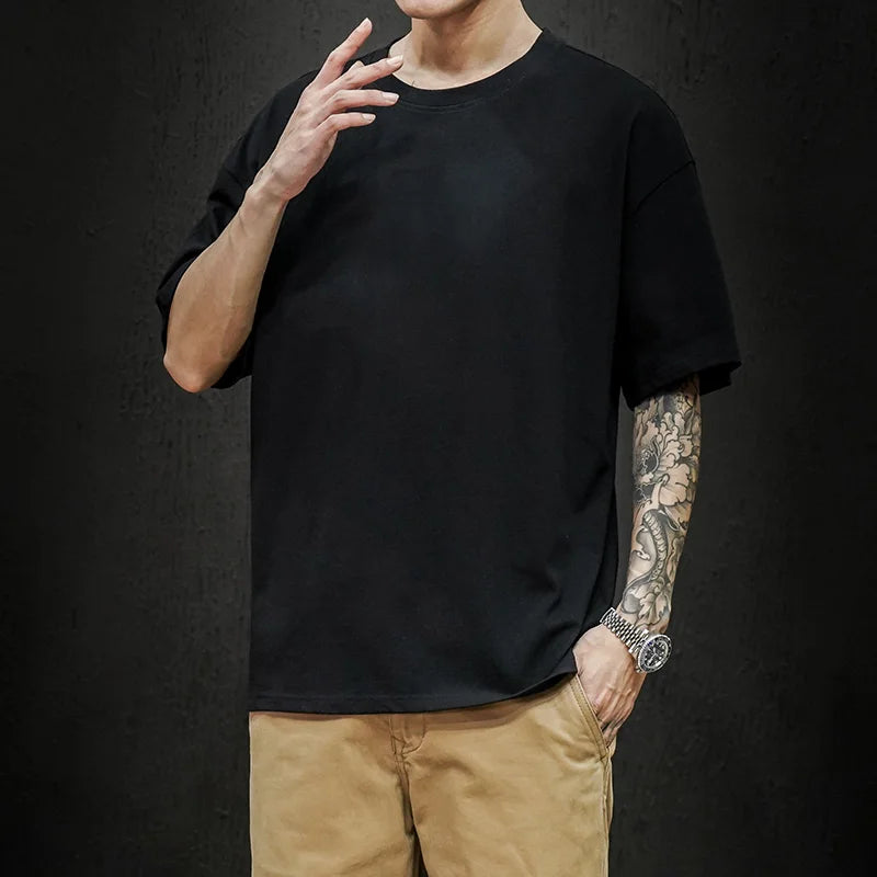 Casual Cotton T-Shirt – Men’s Loose Fit