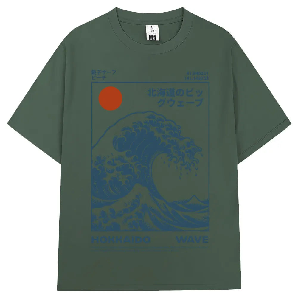 Japanese Wave T-Shirt – Oversized Cotton