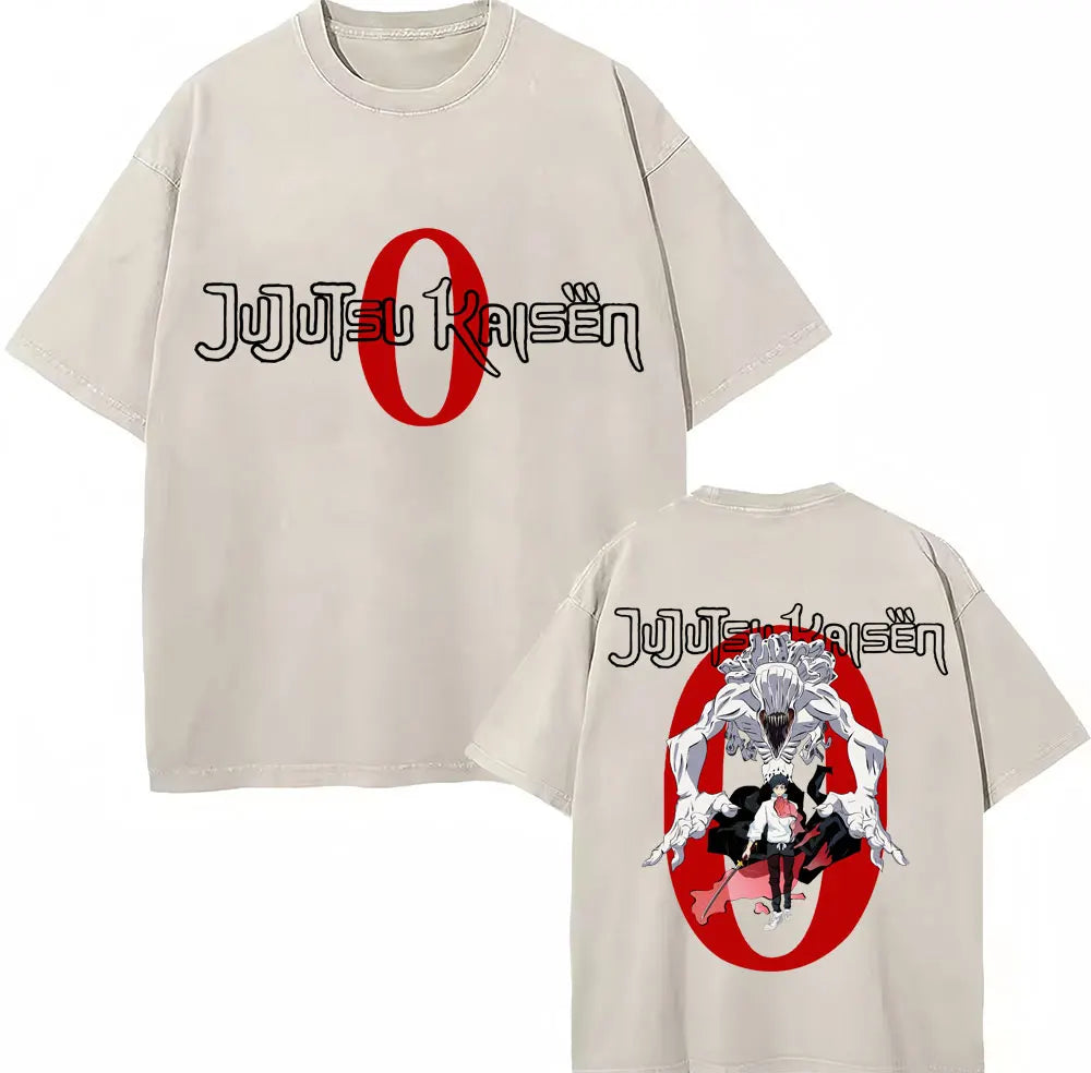 Japan Anime Jujutsu Kaisen Washed T Shirts Satoru Gojo Geto Suguru T-shirt Casual Cotton Oversized Harajuku T Shirt Fans Gifts