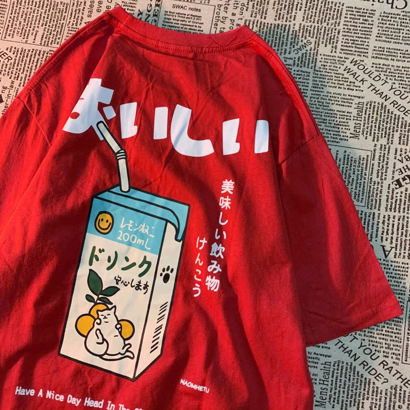 Kawaii Cat Oversized Tee