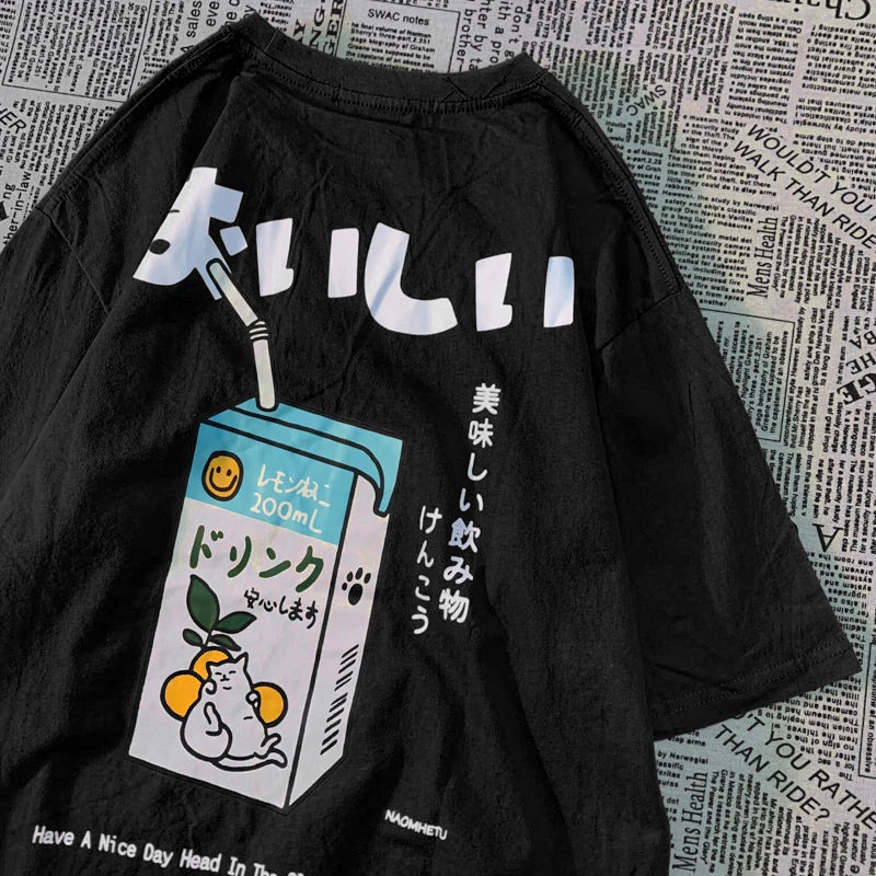 Kawaii Cat Oversized Tee