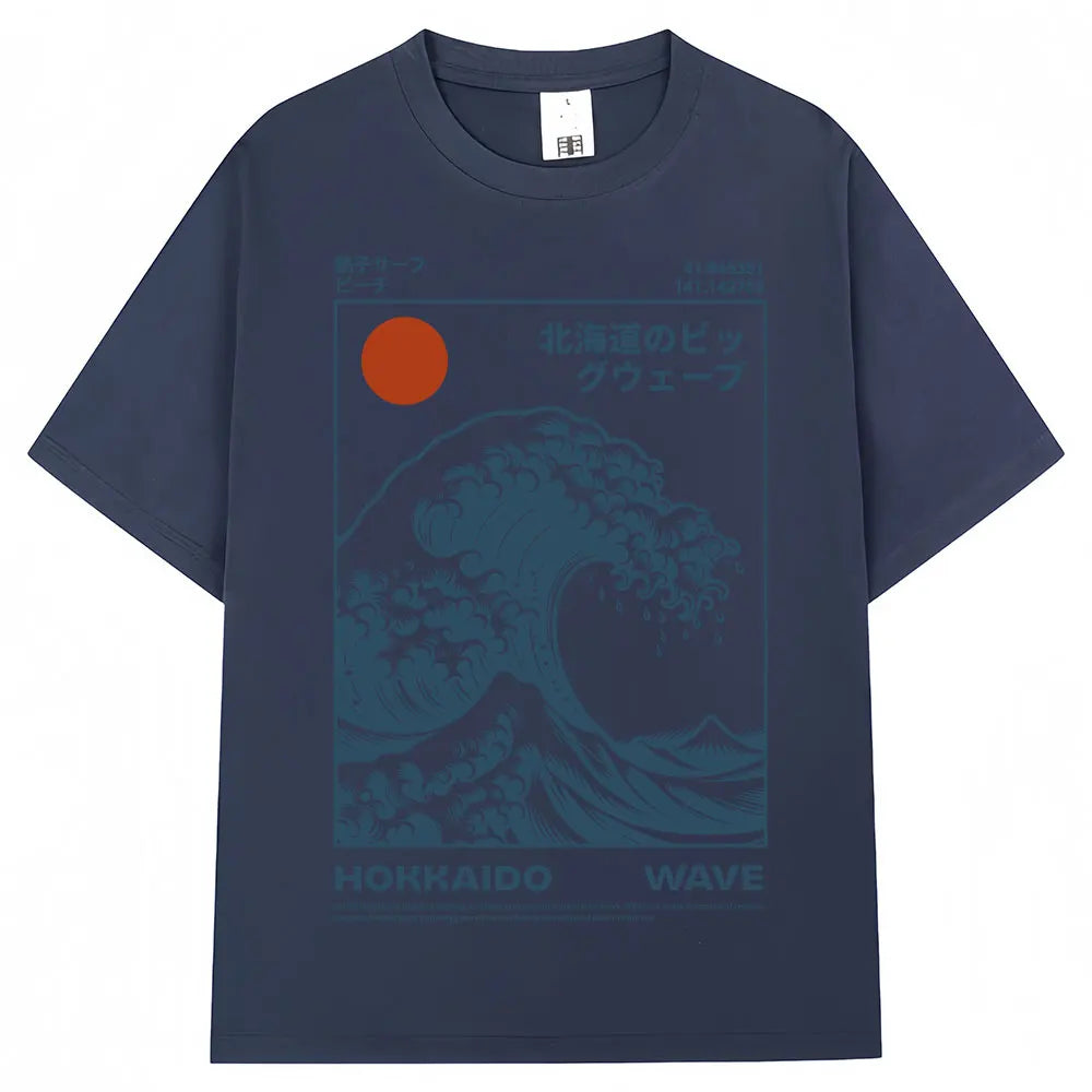 Japanese Wave T-Shirt – Oversized Cotton