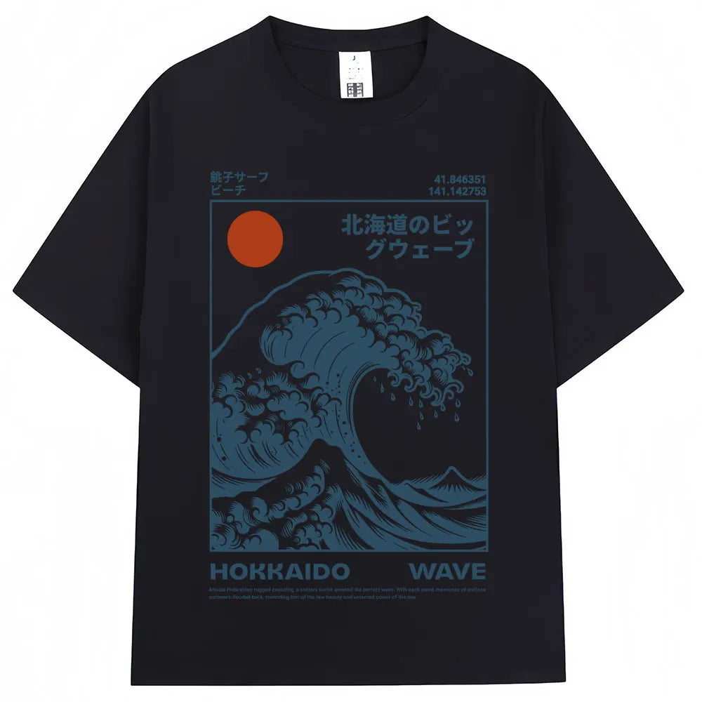Japanese Wave T-Shirt – Oversized Cotton
