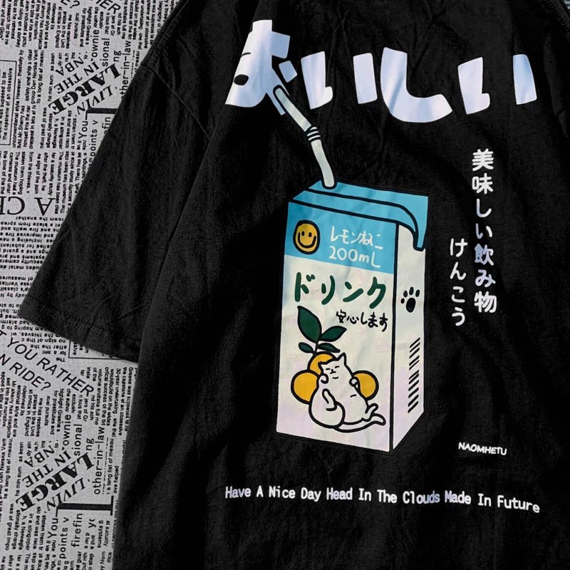 Kawaii Cat Oversized Tee