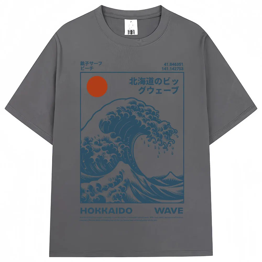Japanese Wave T-Shirt – Oversized Cotton
