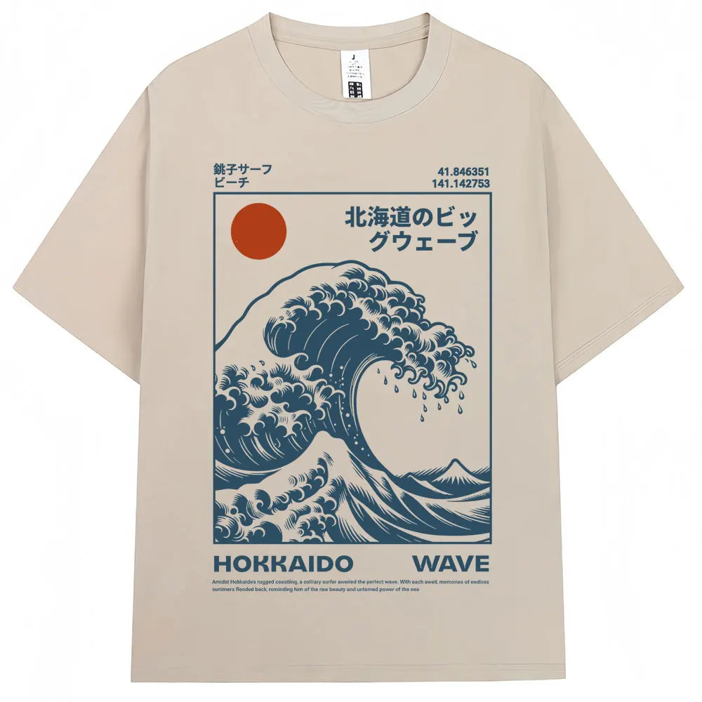 Japanese Wave T-Shirt – Oversized Cotton